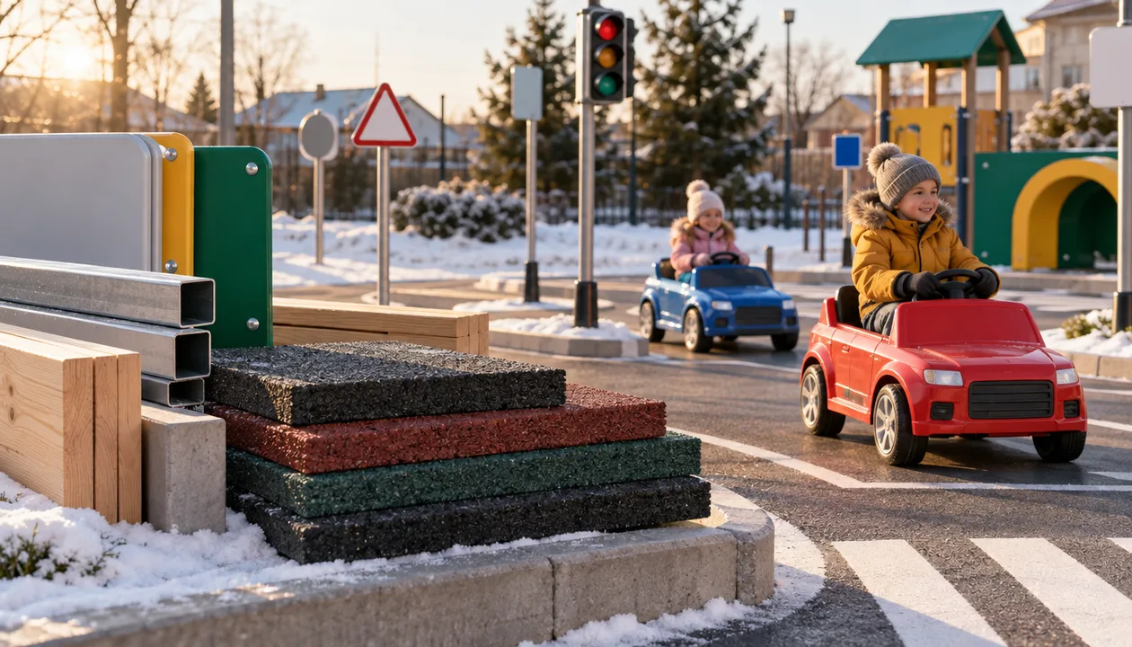 Из чего сделан автогородок: материалы, которые переживут зиму и детей